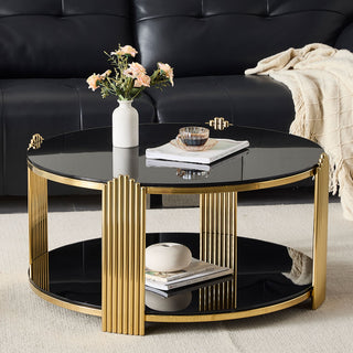 Round Table With Double Layer Storage