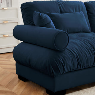 Modern Oversize Sofa With Cloud Like Comfort, Featuring Waist And Throw Pillows
