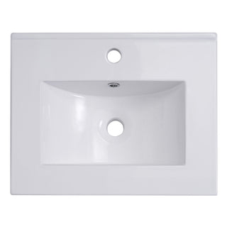 Modern Small Bathroom Vanity Cabinet With Ceramic Basin, Ample Storage, 1 Soft Close Door