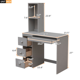 Loft Bed With Stand Alone Bed, Storage Staircase, Desk, Shelves, And Drawers