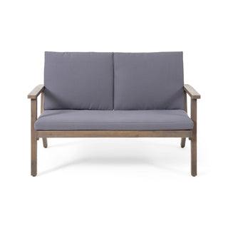 Avacyn - Outdoor Loveseat And Coffee Table Set With Cushions - Dark Gray