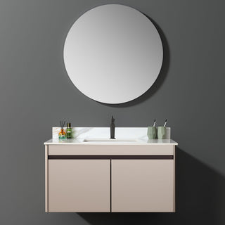 Elegant Vanity Top With Undermount Sink And Backsplash, Sintered Stone