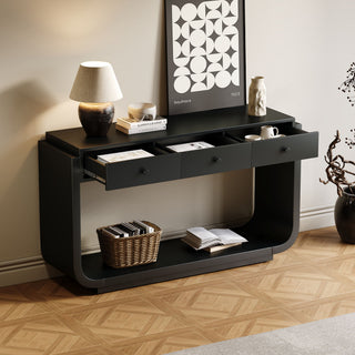Console Table With 3 Drawers, Display Shelf