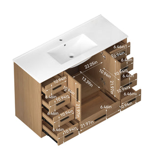 Bathroom Vanity With Abundant Storage 2 Soft Close Doors And 9 Drawers