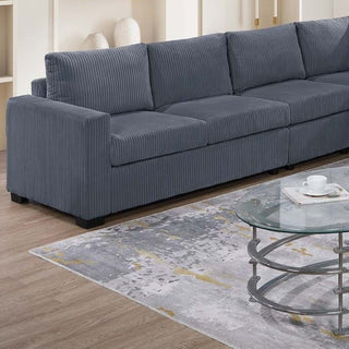 Modern Style L-Shape Sectional Set, USB Ports, Cup Holder