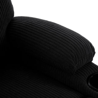 Adjustable Manual Recliner, Ergonomic Lounge Chair With Phone Holder And 2 Cup Holders