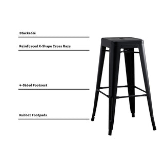 Backless Bar Stools (Set of 2) - Black