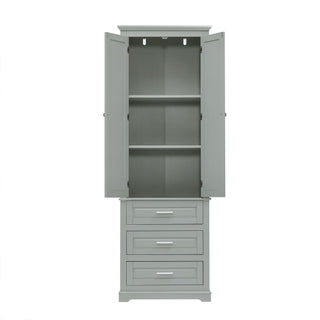 Tall Storage Cabinet With 3 Drawers For Bathroom