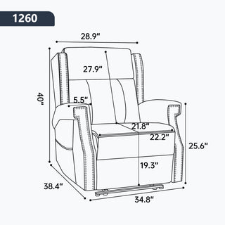 Manual Recliner Chair With Heavy Duty Motion Mechanism, 8 Vibrating Nodes And 3 Massage Modes For Living Room