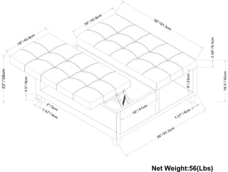 Harrison - Large Coffee Table Storage Ottoman