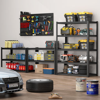Garage Storage Rack, 5 Layer Adjustable Shelving Unit For Warehouse - Black