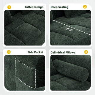 Sectional Free Combined Sofa With 2 Side Pockets