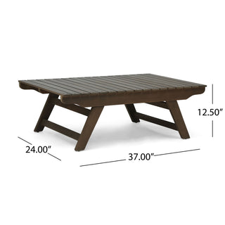 Outdoor Acacia Wood Coffee Table With Open Slat Design