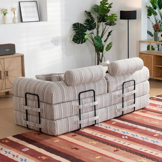 Convertible Sleeper Sofa Bed With High Density Compressed Sponge, Upholstered Couch For Living Room