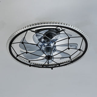 Ceiling Fan With Light And Remote Control, 6 Speeds, 3 Color Options - Matte Black