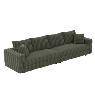 4 Seat Sofa, Modern Comfy Upholstered Sofa Cloud Couch, Deep Seat Couches With Soft Pillows