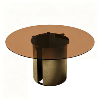 Modern Round Dining Table Set With Glass Top And Steel Legs