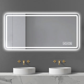 LED Bathroom Mirror, Anti Explosion Glass, Rust Resistant, Anti Fog, Tri Color