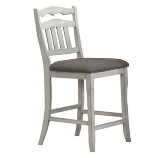Counter Height Dining Chairs With Upholstered Cushion And Ladder Back Design (Set of 2) - Antique White