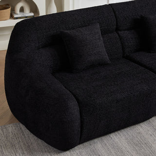 Luxury Curved Corner Sectional Sofa With 4 Pillows