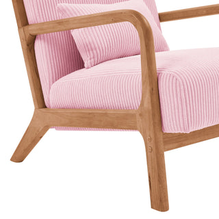 Upholstered Armchair With Back Support Pillow