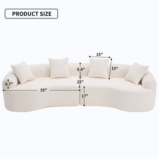 4 Seater Sofa With Fabric, 30D, 60 Hardness Full Sponge, 4 Pillow For Living Room, Home Furniture Sleeper Sectional Sofa For Apartment