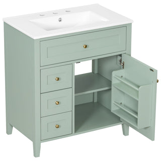 Modern Bathroom Vanity With Sink, 3 Drawers And Adjustable Shelf