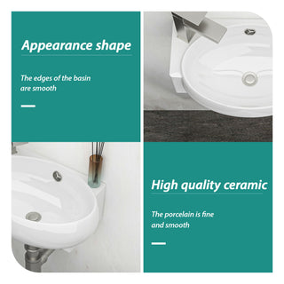 Modern Aesthetic Rectangle Wall Mount Bathroom Sink With Single Faucet Hole