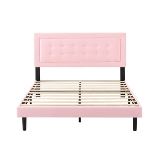 Upholstered Platform Bed With Slats