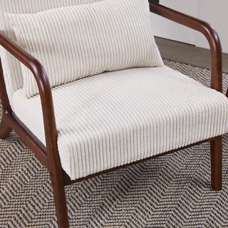 Accent Chair With Pillow And Wood Frame