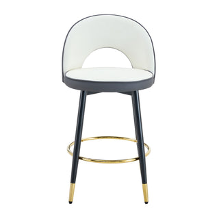 Upholstered Rotatable Bar Chair With Metal Legs For Dining Room
