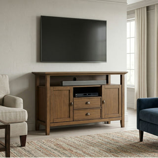 Redmond - Tall TV Media Stand - Rustic Natural Aged Brown