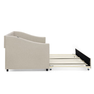 Upholstered Daybed With USB Charging & Pull Out Bed