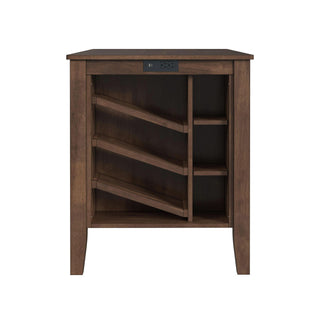 Santa Barbara - Kitchen Island & 2 Counter Stools With Fabric - Walnut / Dark Gray