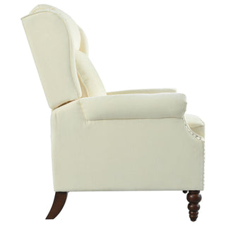 Push Back Recliner Chair Upholstered Recliner Armchair With Classic Wing Back And Solid Gourd-Shaped Legs