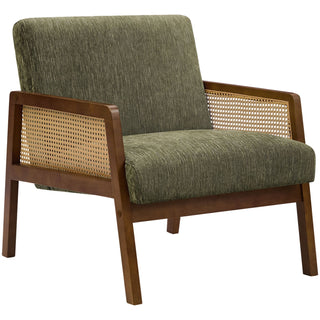 Accent Chair, Upholstered Seating For Living Room Or Bedroom - Green
