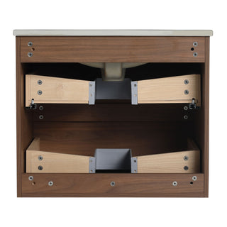 Wall Mounted Bathroom Vanity With Sink, 2 Soft Close Drawers