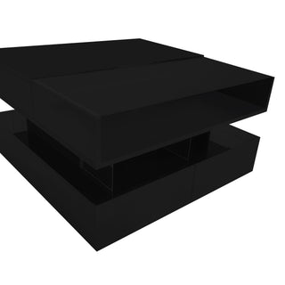 Lift Top Coffee Table With 2 Drawers, Hidden Space And LED Lights For Living Room