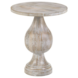Pedestal Accent Table Elegant Round Top Table - Ivory