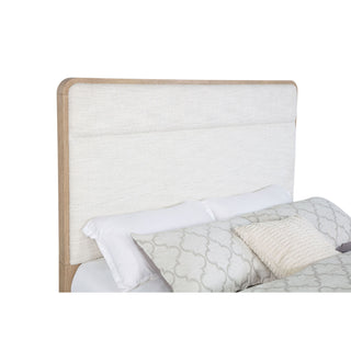 Mirador - Queen Panel Bed With Upholstered Headboard - Light Oak