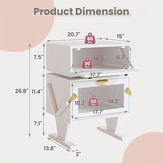 Robot LED Nightstand With 360° Rotating Drawer