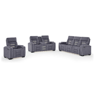 Austin - Reclining Sofa With Storage Arms - Gray