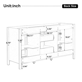 Double Sink Bathroom Vanity With Top, Soft Closing Doors & Drawers, Tip Out Drawer, 2 Cabinet Doors, Adjustable Shelf - White