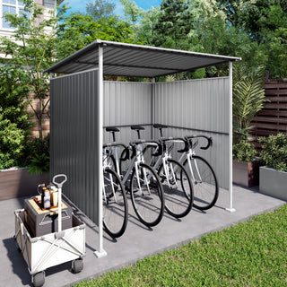 Outdoor Pergola, Bike Storage Shed, Grill Gazebo For Patio - Gray