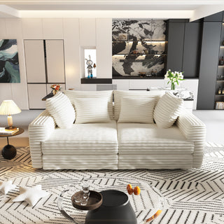 4 Seat Sofa, Modern Comfy Upholstered Sofa Cloud Couch, Deep Seat Couches With Soft Pillows