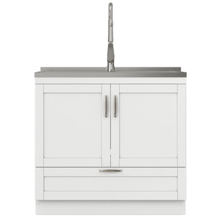 Reed - Deluxe Laundry Cabinet With Pull-Out Faucet And Stainless Steel Sink