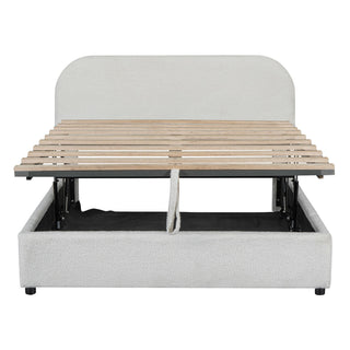 Upholstered Platform Bed With Hydraulic Storage System