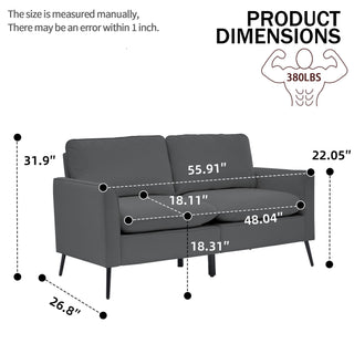 Upholstered Loveseat, For Living Room