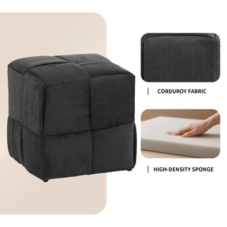 Square Ottoman Foot Rest With Woven Design