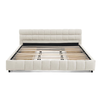 Modern Platform Bed Frame With Thick Fabric